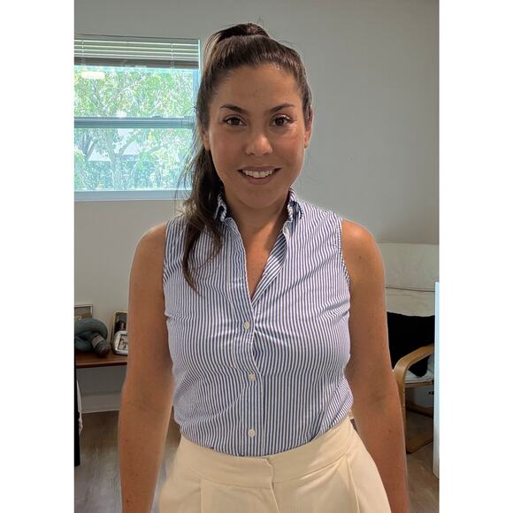 J Crew women Sleeveless Button Up Collard Shirt Size XXS - Picture 4 of 6